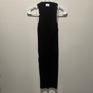 Aritzia Wilfred Classic Black Midi Dress